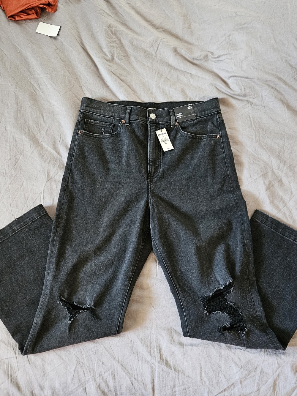 Express Black Distressed 90s Boot Cut High Rise Jeans- Size 10S